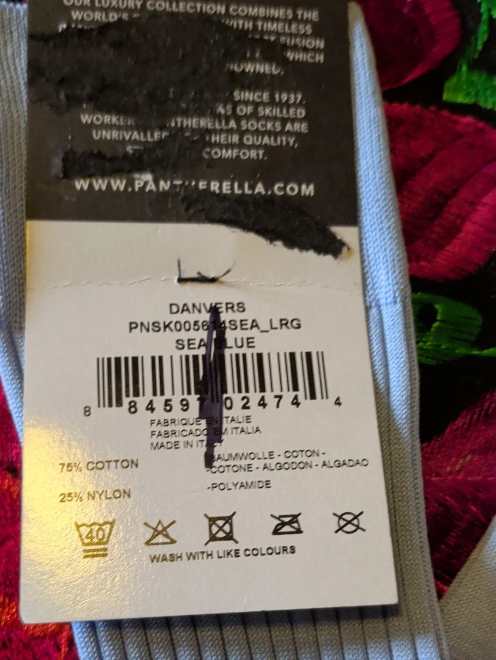 Pantherella Light Blue Ribbed Dress Socks